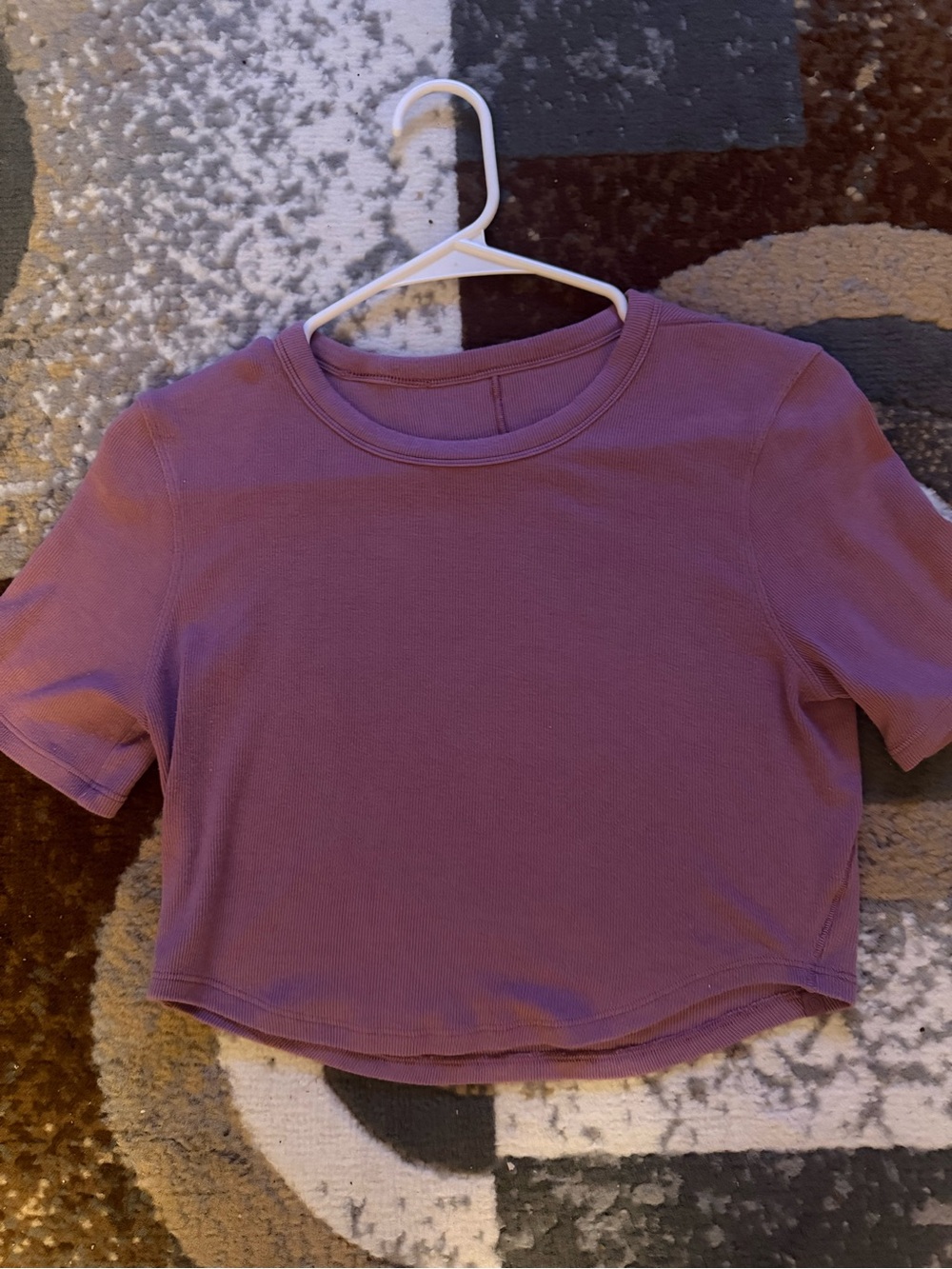 lululemon athletica Mauve Ribbed Crop Top